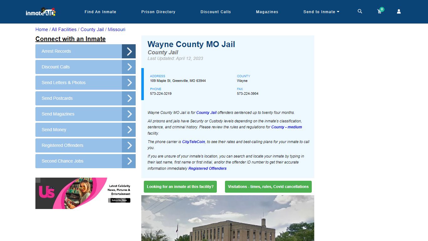 Wayne County MO Jail - Inmate Locator - Greenville, MO