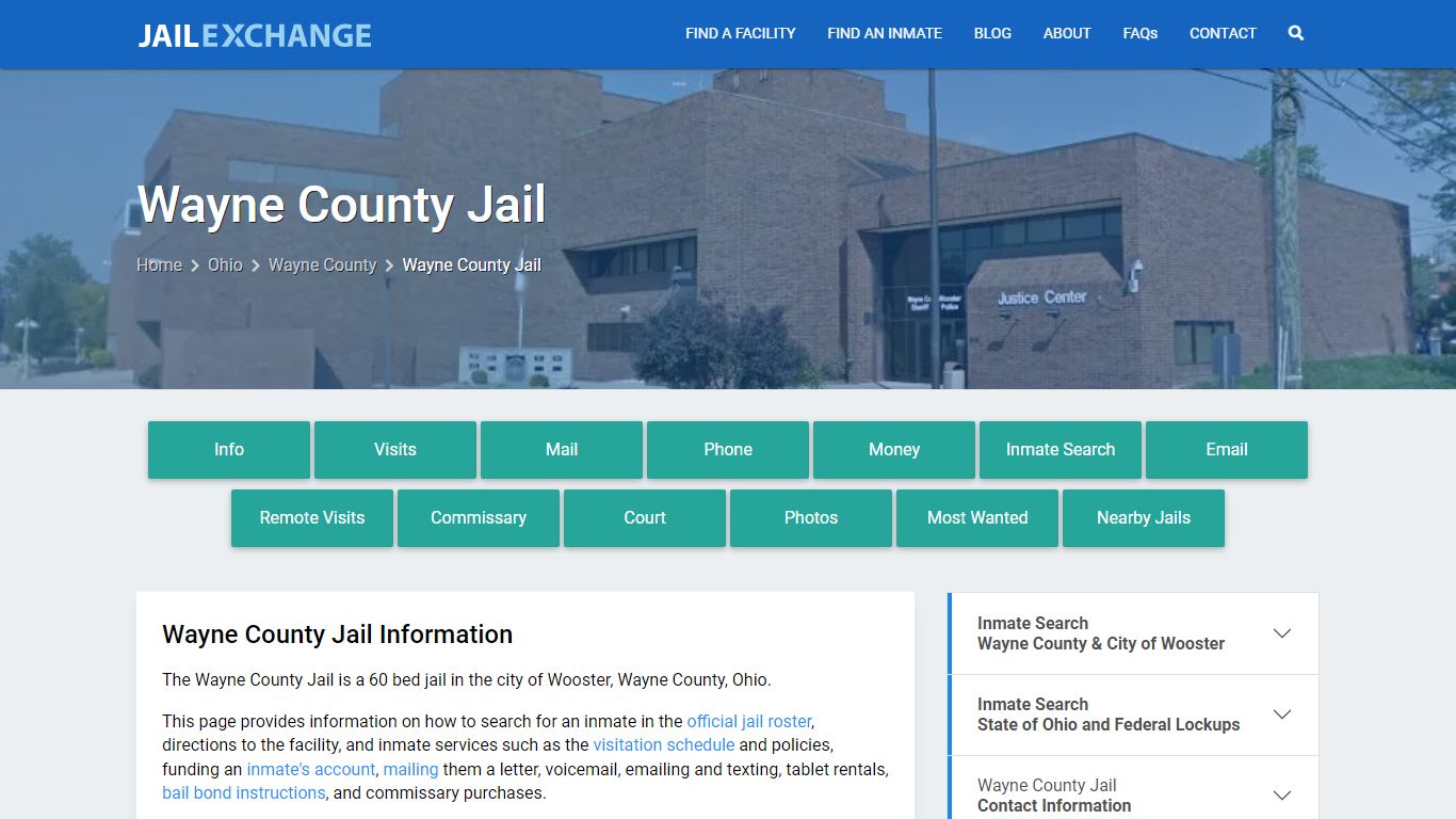 Wayne County Jail, OH Inmate Search, Information