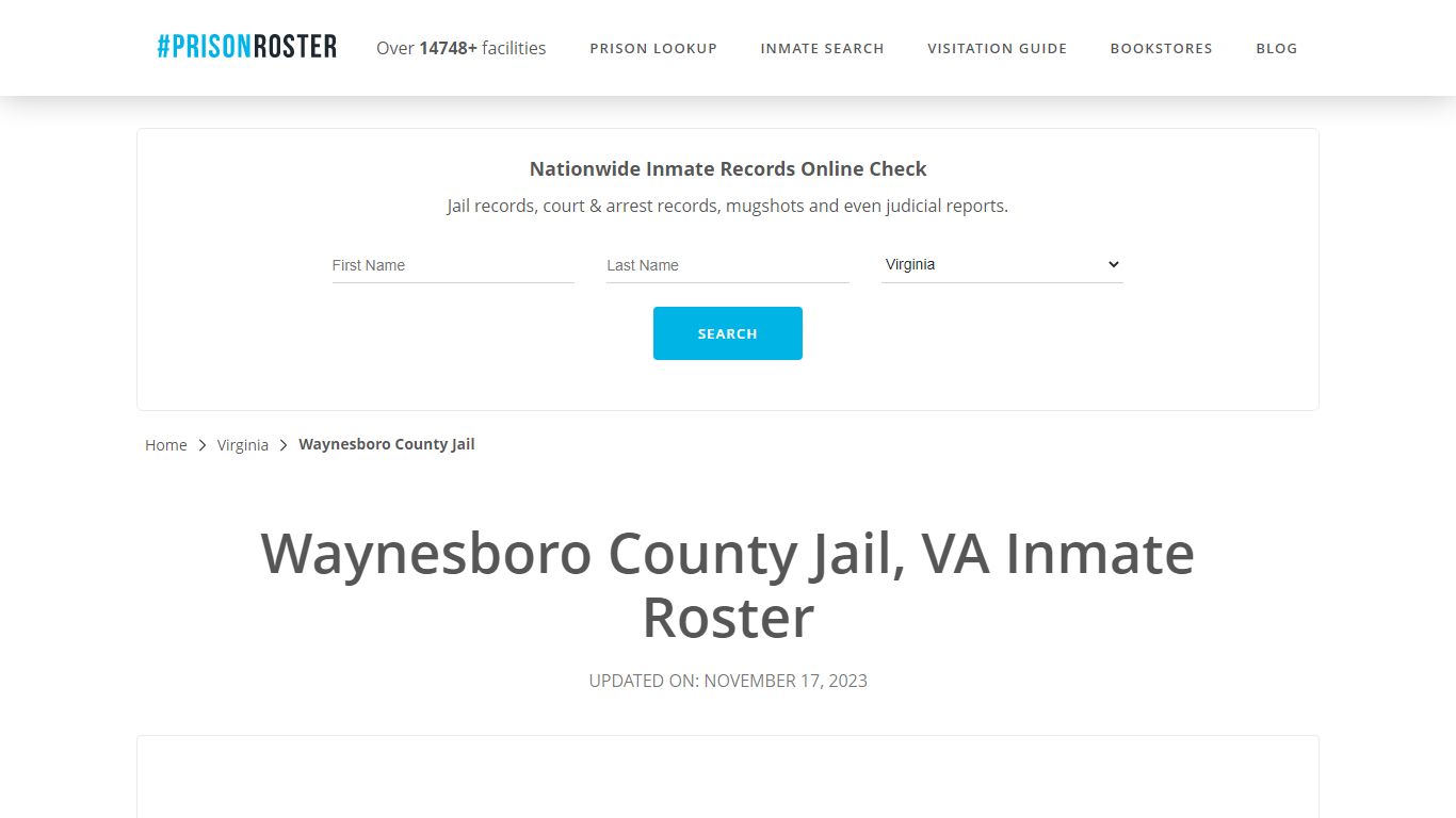 Waynesboro County Jail, VA Inmate Roster - Prisonroster