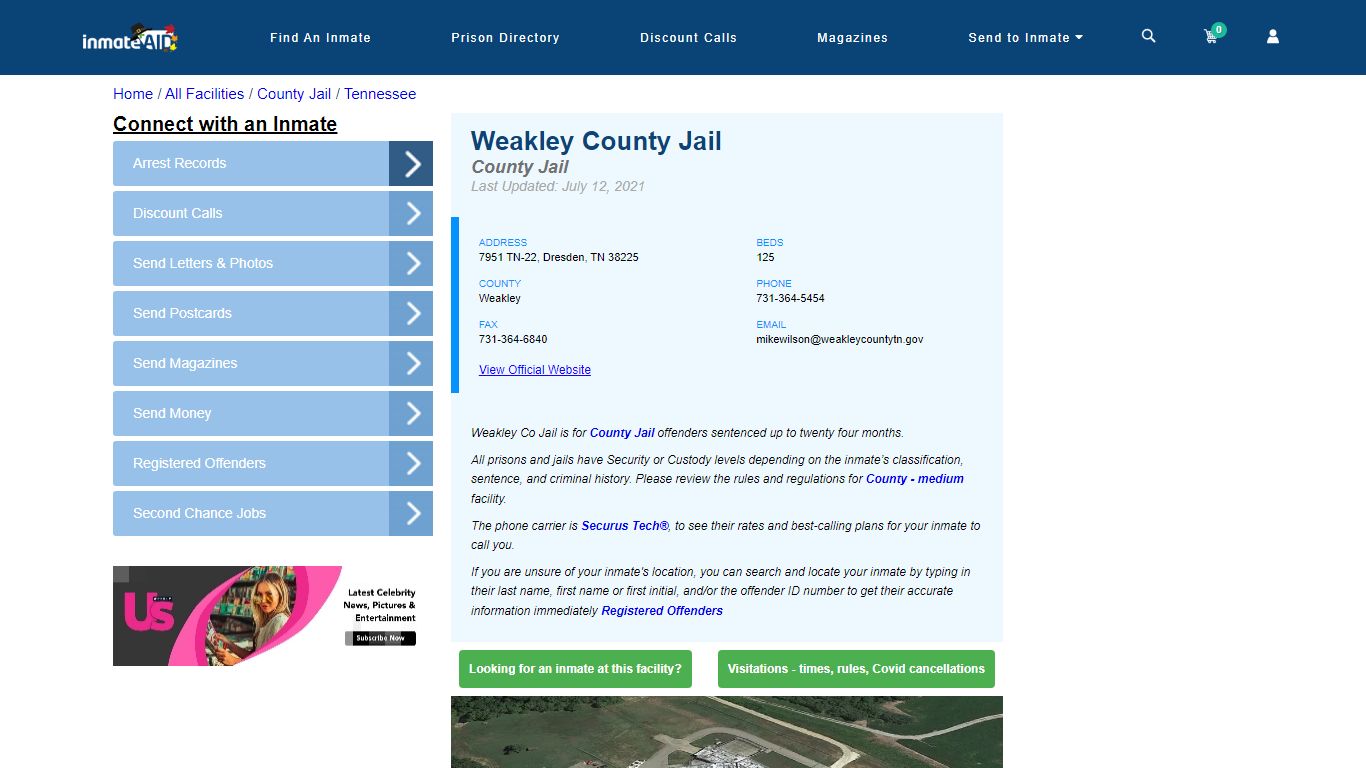 Weakley County Jail - Inmate Locator - Dresden, TN