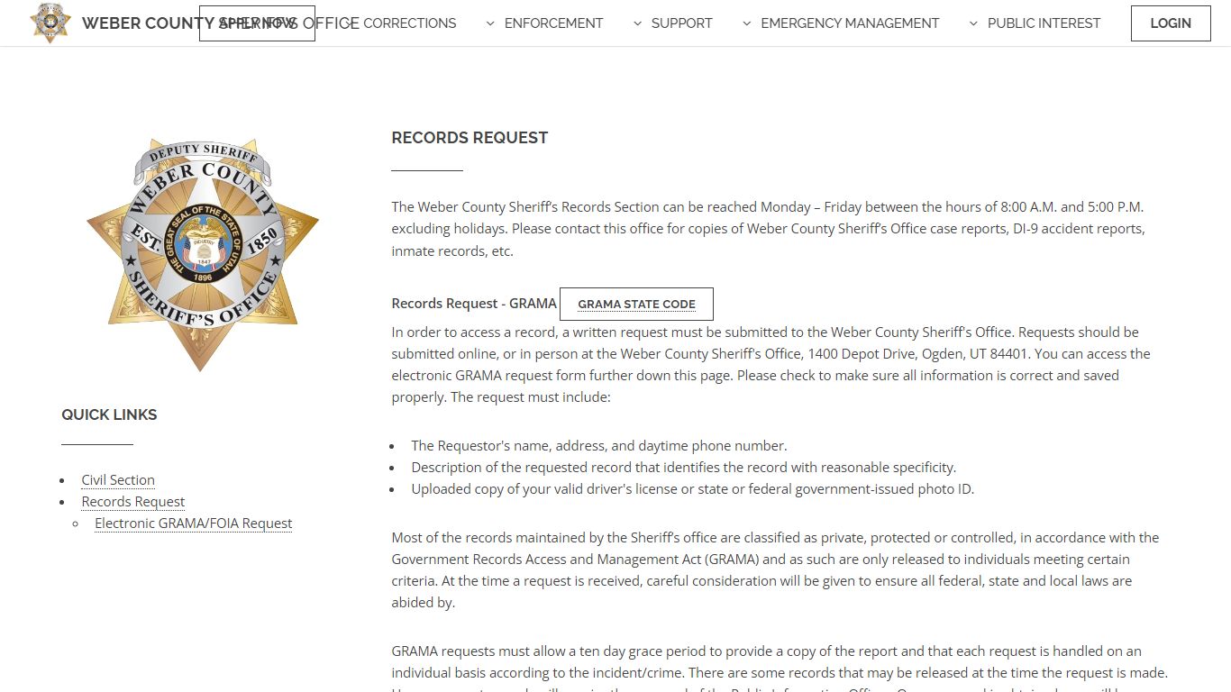 Weber County Sheriff - Corrections