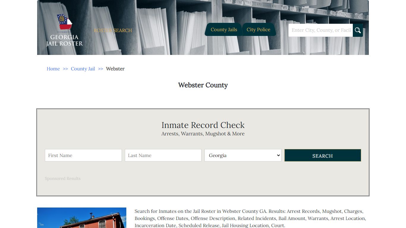Webster County | Georgia Jail Inmate Search