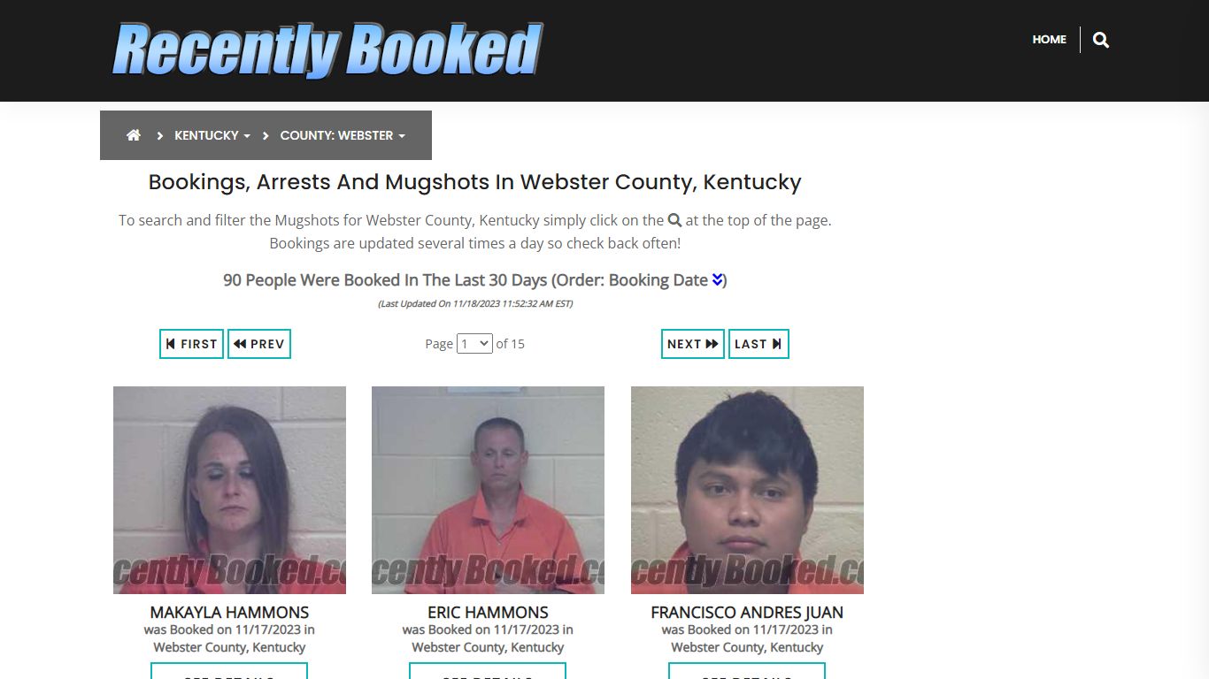 Bookings, Arrests and Mugshots in Webster County, Kentucky