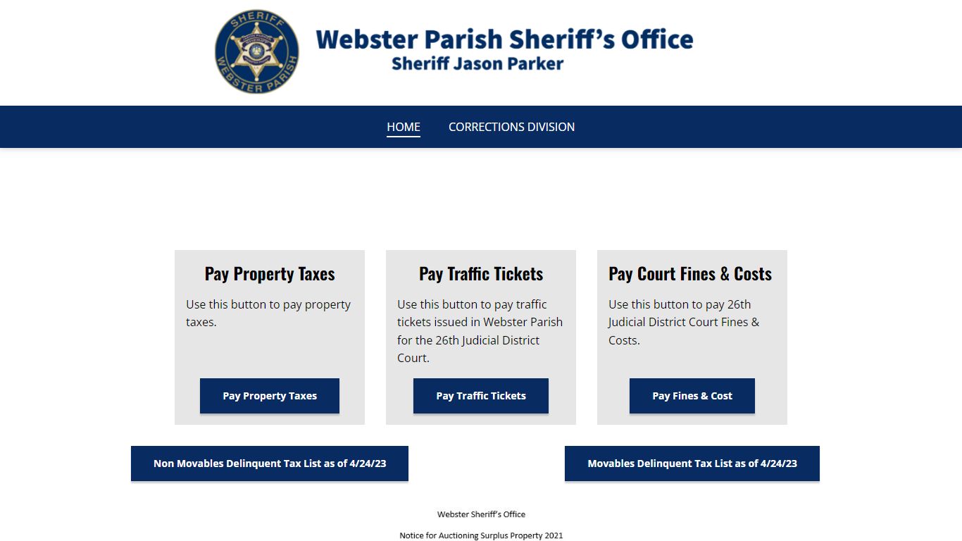 Webster Parish Sheriff's office - Home