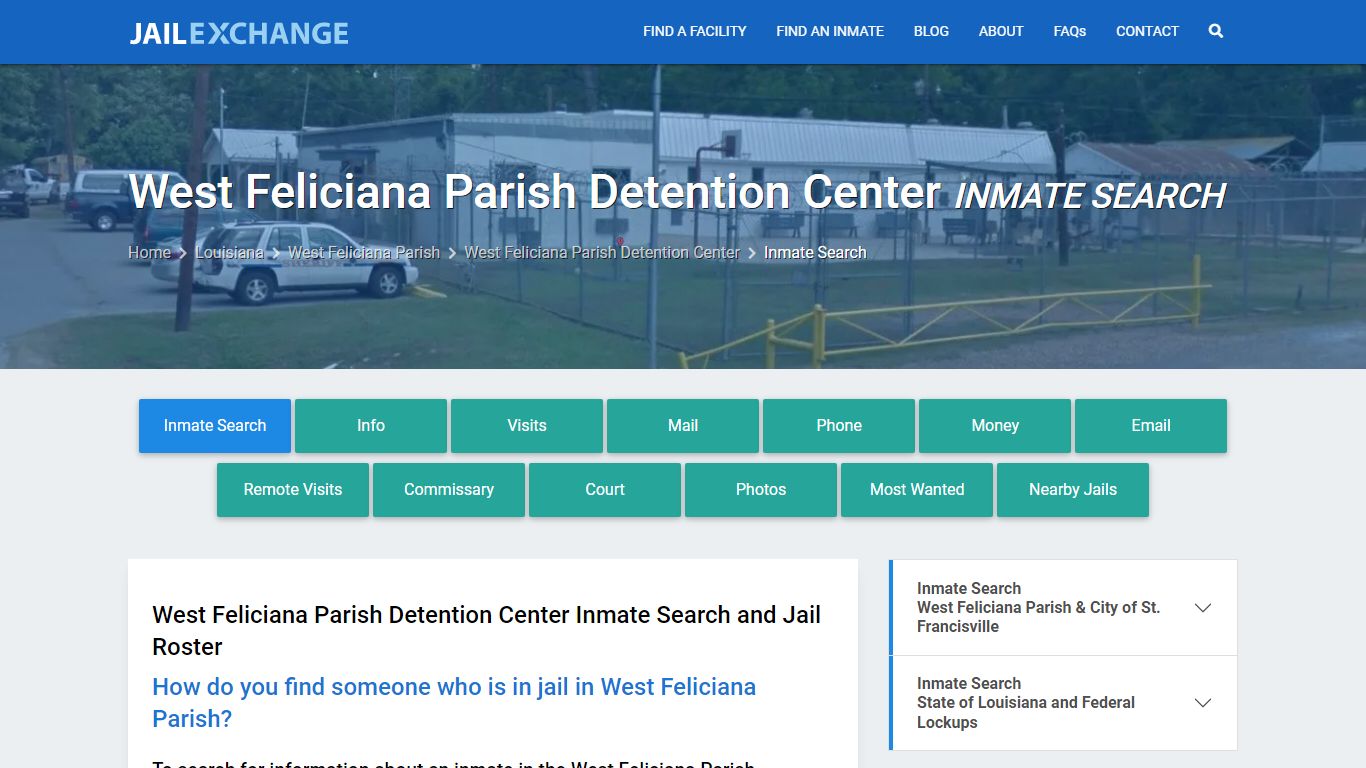 West Feliciana Parish Detention Center Inmate Search - Jail Exchange