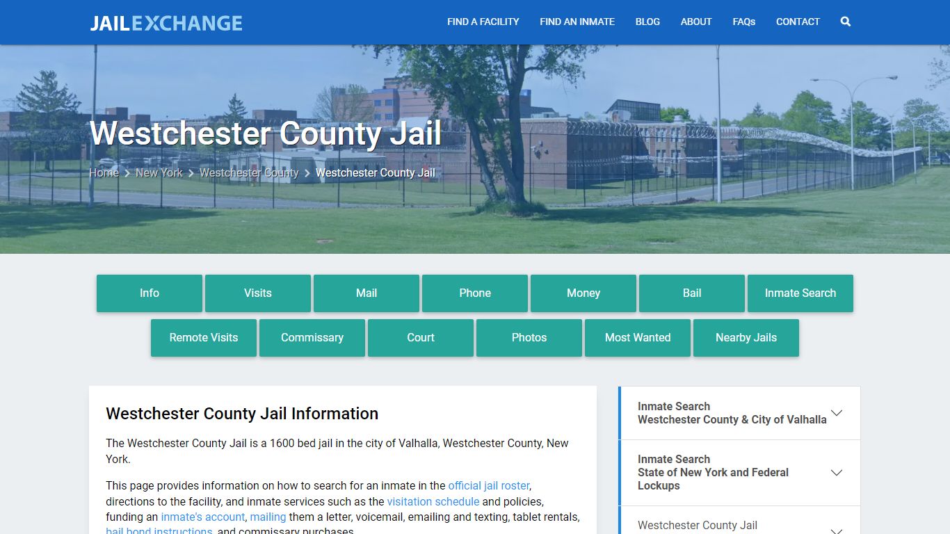 Westchester County Jail, NY Inmate Search, Information