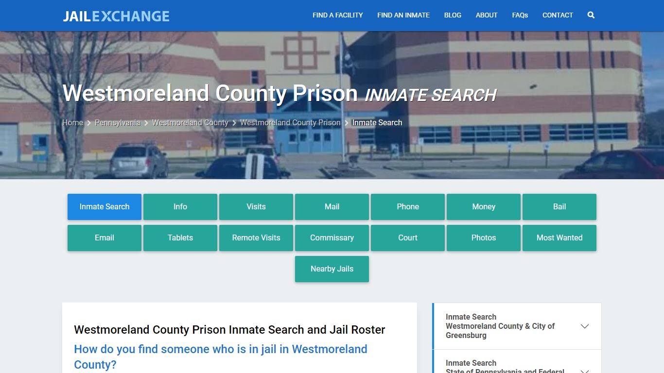 Westmoreland County Prison Inmate Search - Jail Exchange