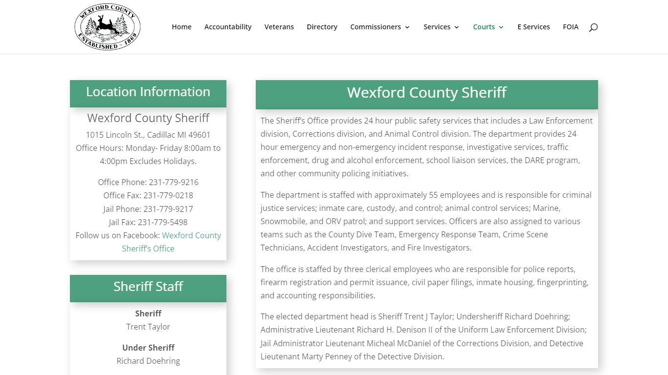 Sheriff | Wexford County Michigan