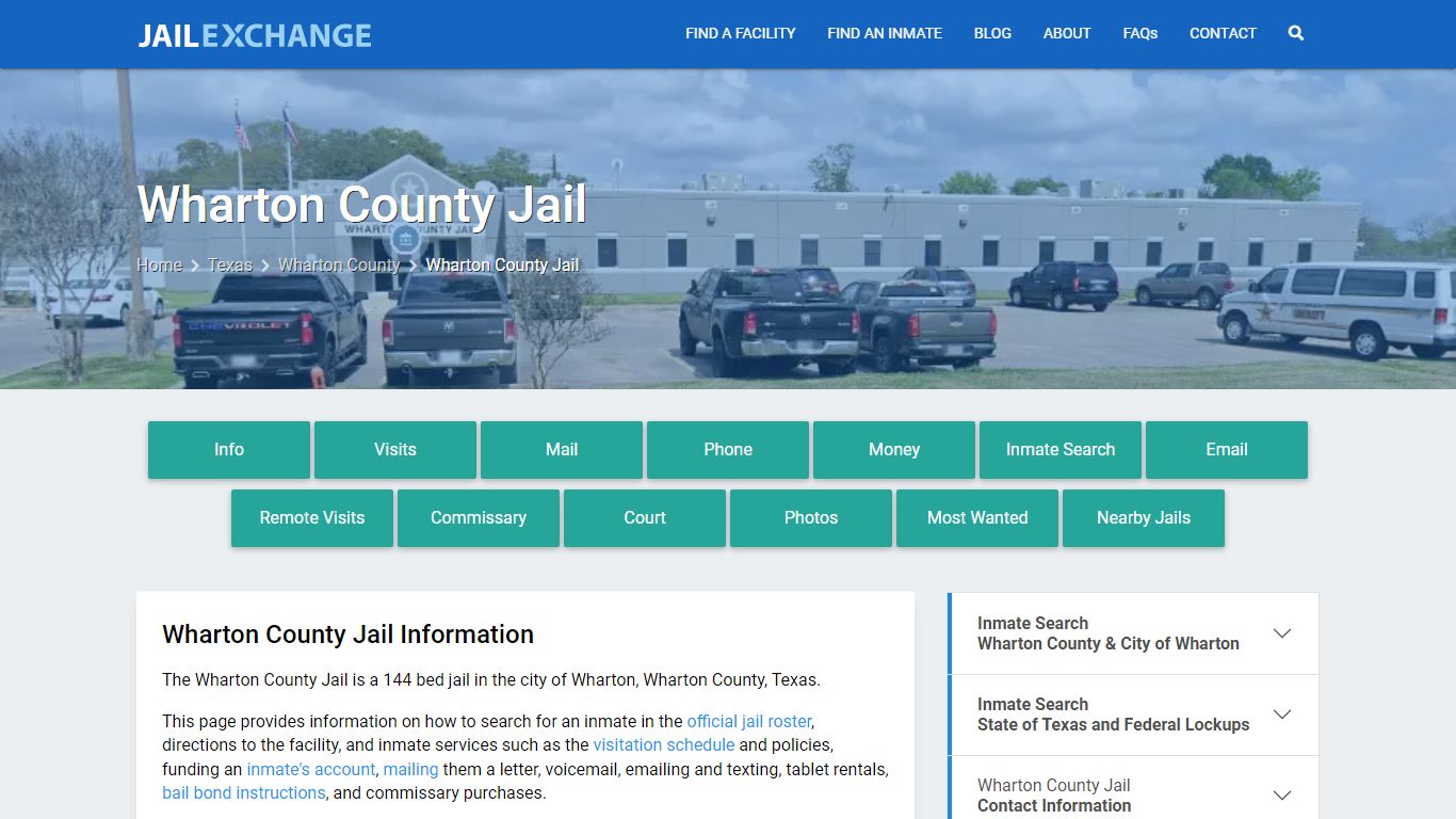 Wharton County Jail, TX Inmate Search, Information