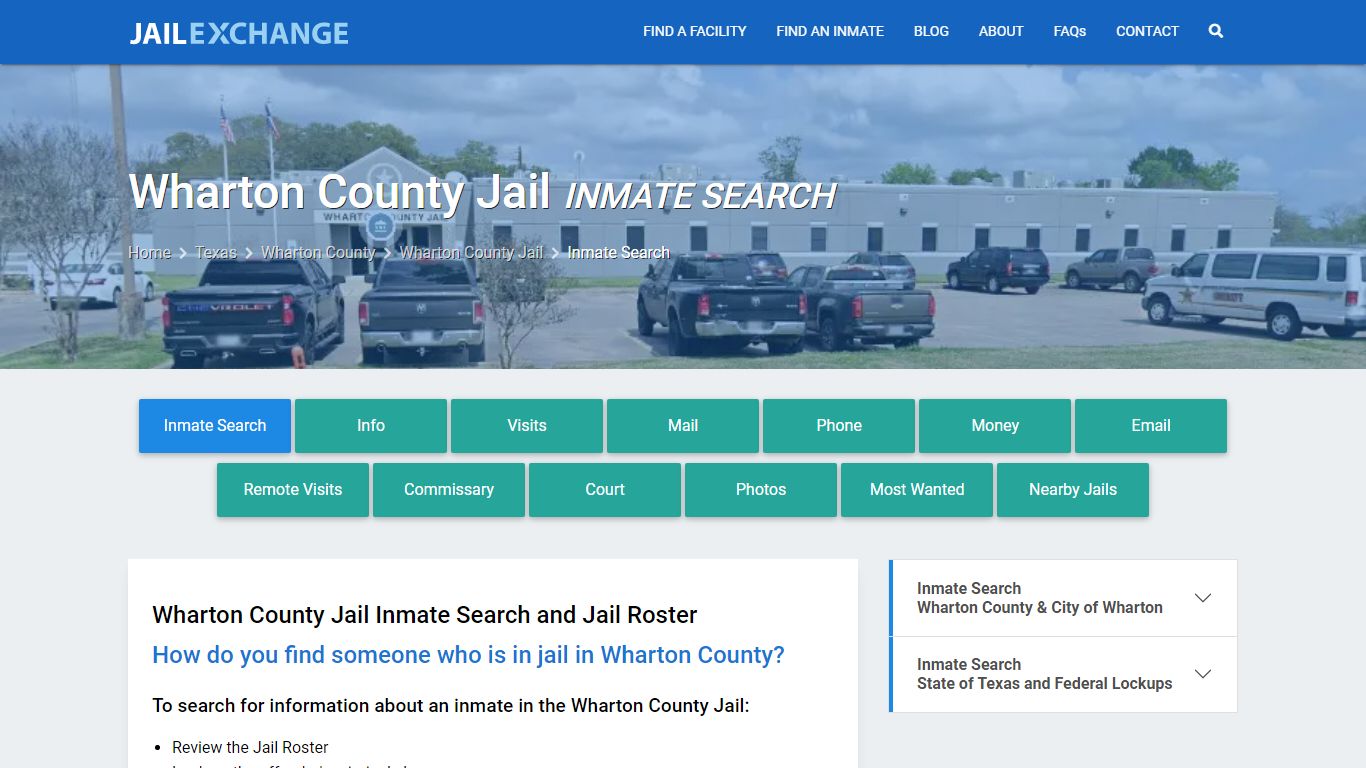 Inmate Search: Roster & Mugshots - Wharton County Jail, TX