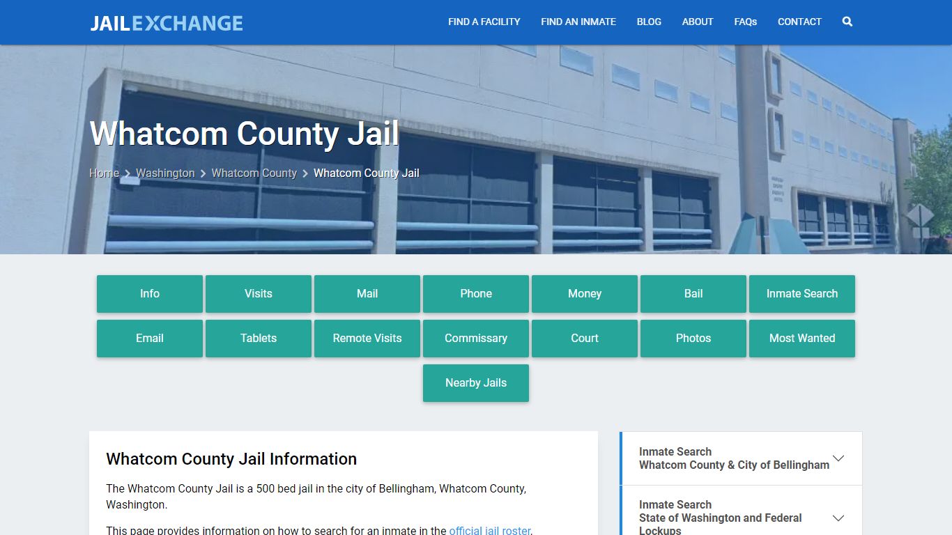 Whatcom County Jail, WA Inmate Search, Information