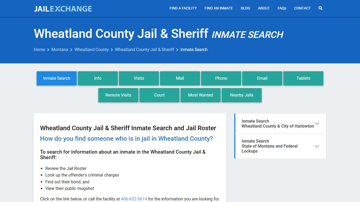 Wheatland County Jail & Sheriff Inmate Search - Jail Exchange