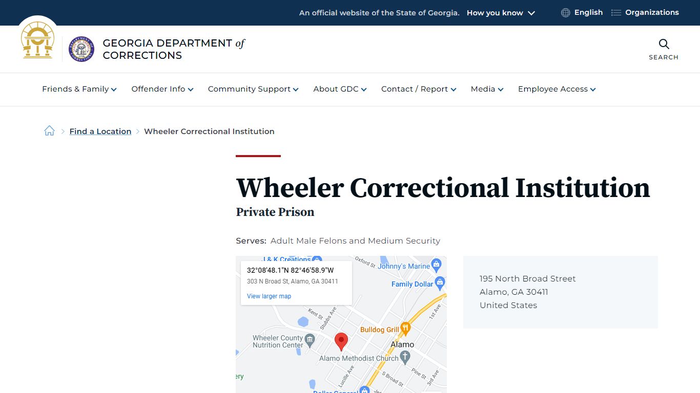 Wheeler Correctional Institution | Georgia Department of Corrections