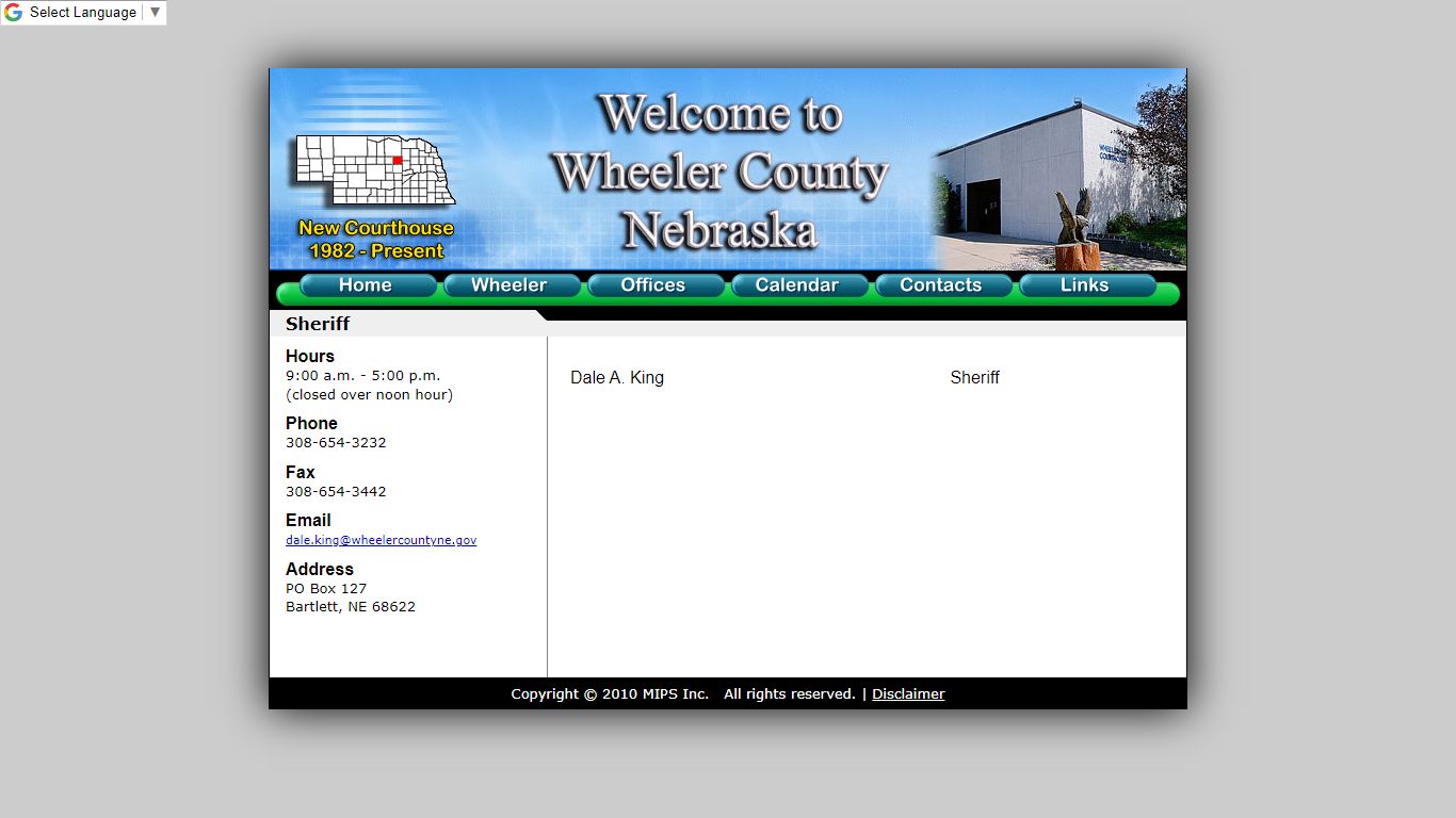 Sheriff - Wheeler County, Nebraska