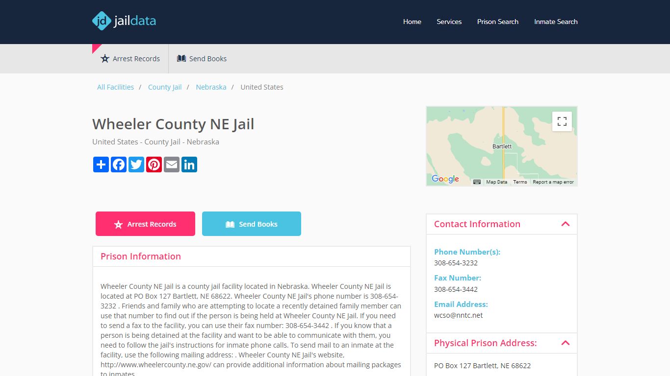 Wheeler County NE Jail Inmate Search and Prisoner Info - Wheeler County, NE