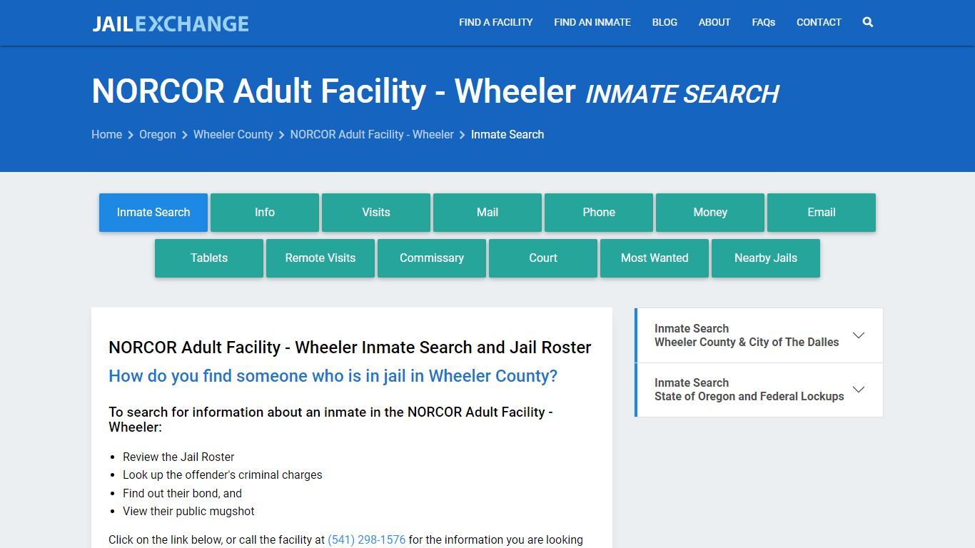 NORCOR Adult Facility - Wheeler Inmate Search - Jail Exchange