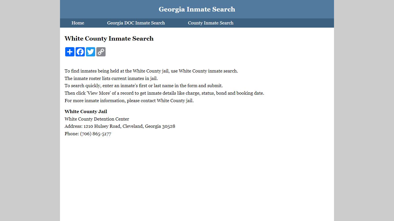 White County Inmate Search