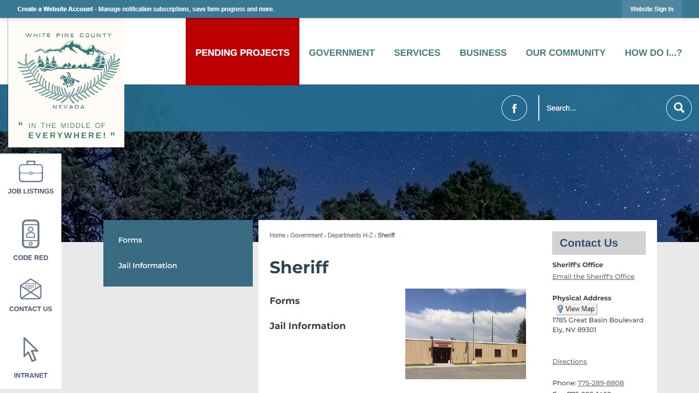 Sheriff | White Pine County, NV - Official Website
