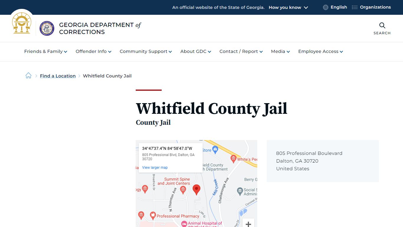 Whitfield County Jail | Georgia Department of Corrections