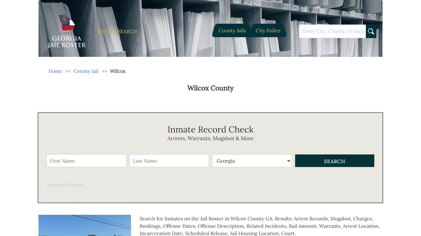 Wilcox County | Georgia Jail Inmate Search