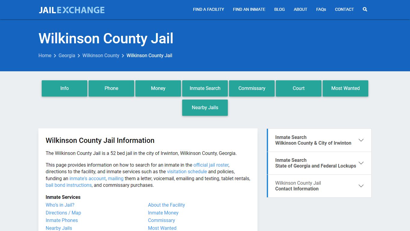 Wilkinson County Jail, GA Inmate Search, Information
