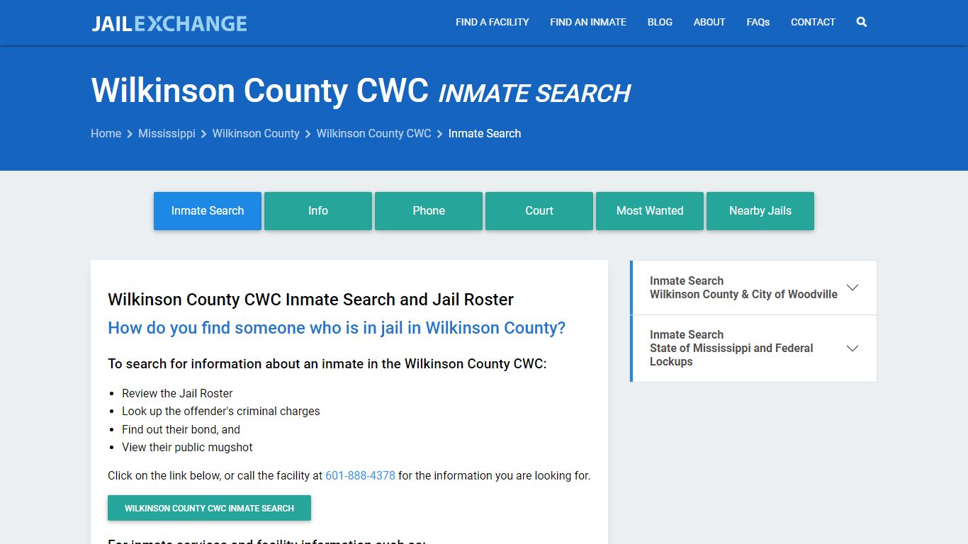 Inmate Search: Roster & Mugshots - Wilkinson County CWC, MS - Jail Exchange