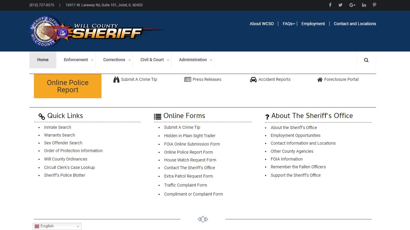 Will County Sheriff's Office Homepage - WC Sheriff's Office