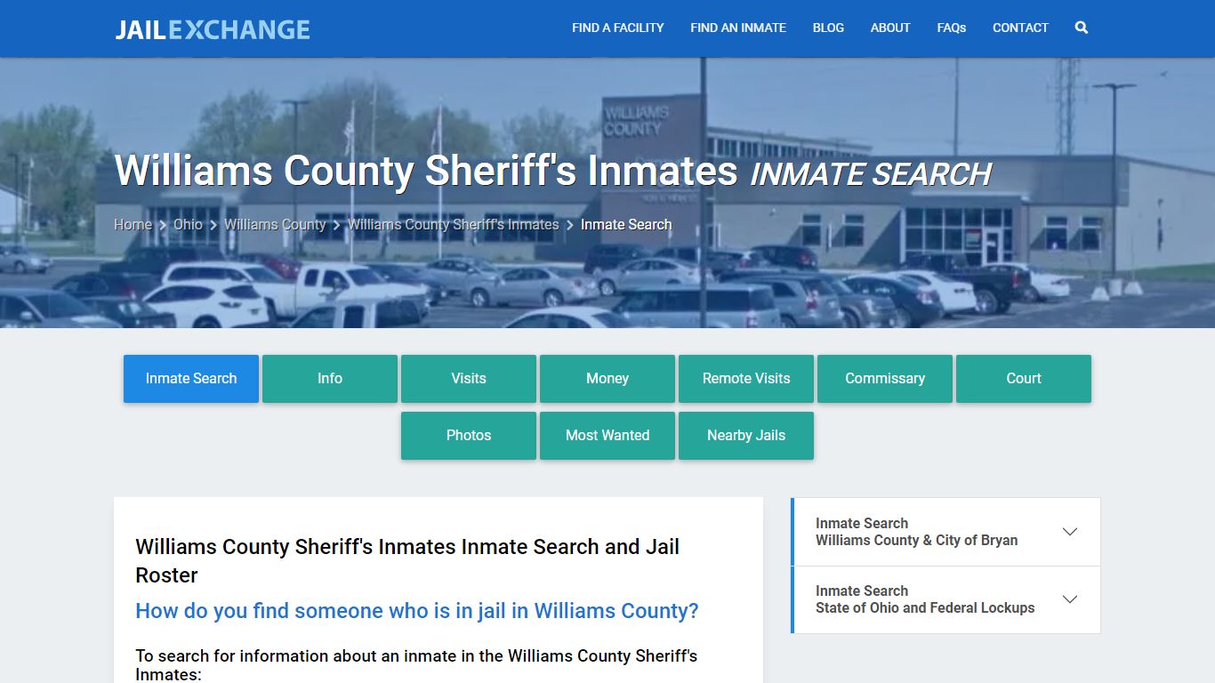 Williams County Sheriff's Inmates Inmate Search - Jail Exchange