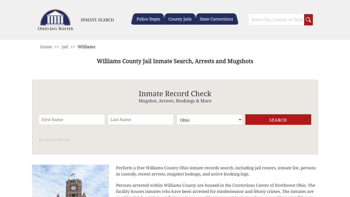 Williams County Jail Inmate Search, Arrests and Mugshots