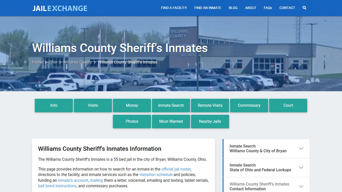 Williams County Sheriff's Inmates, OH Inmate Search, Information