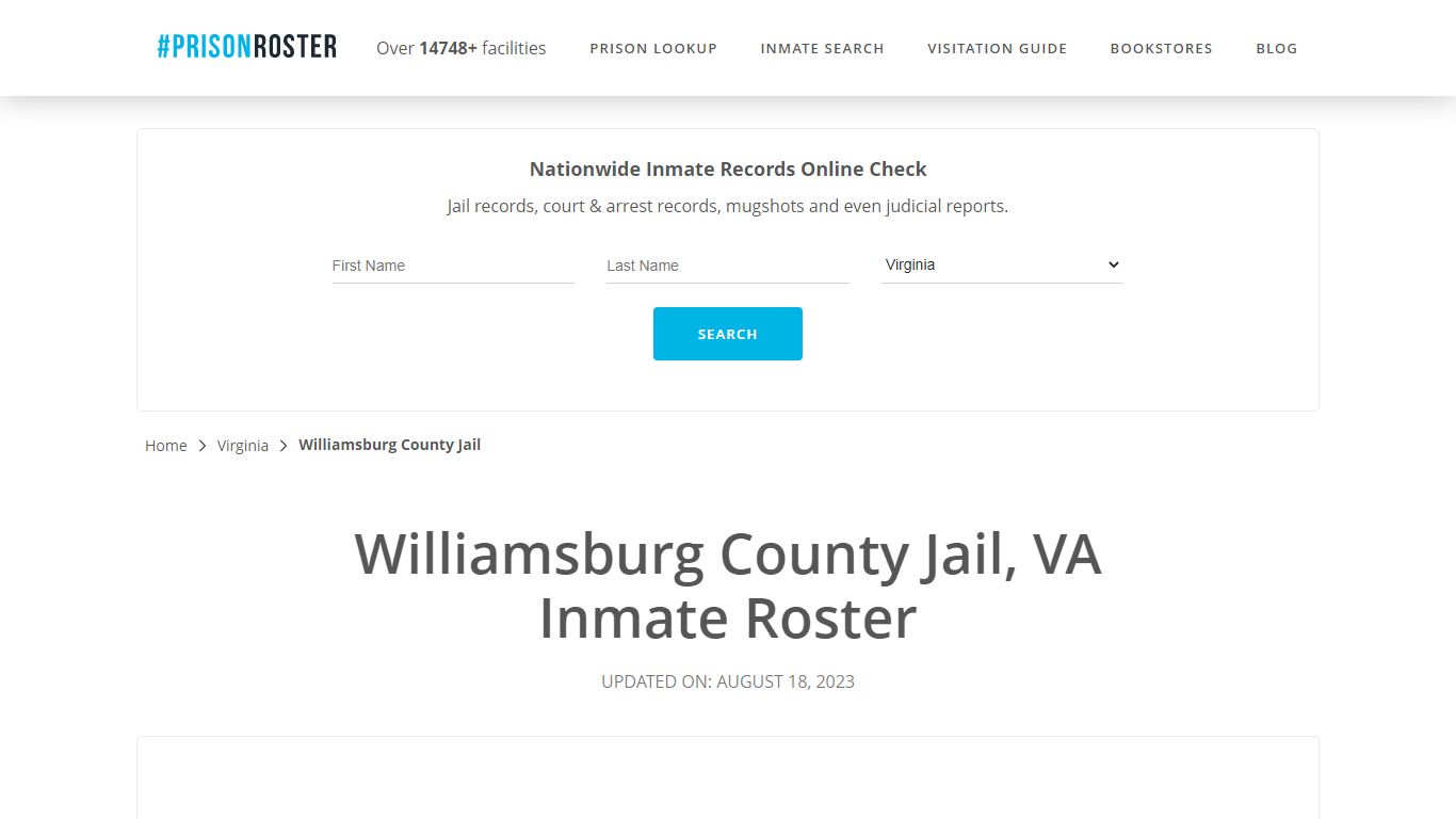 Williamsburg County Jail, VA Inmate Roster - Prisonroster