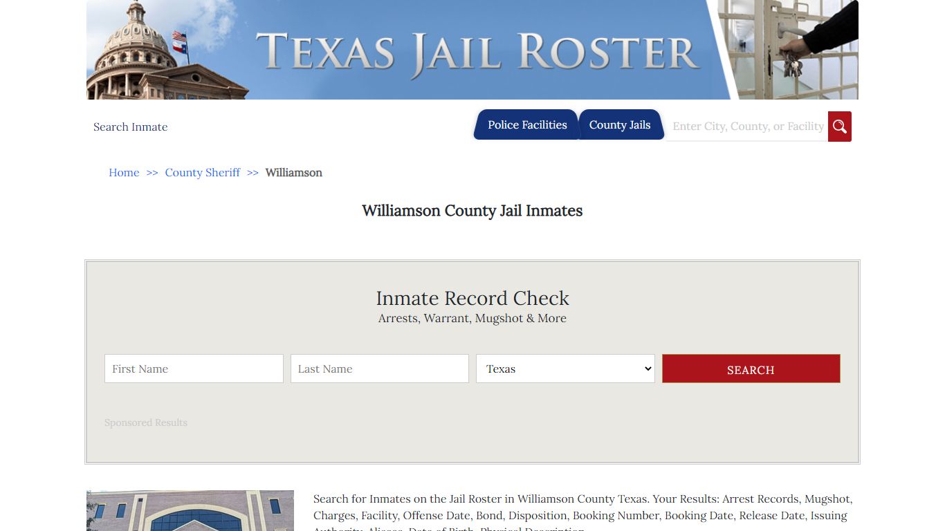 Williamson County Jail Inmates | Jail Roster Search