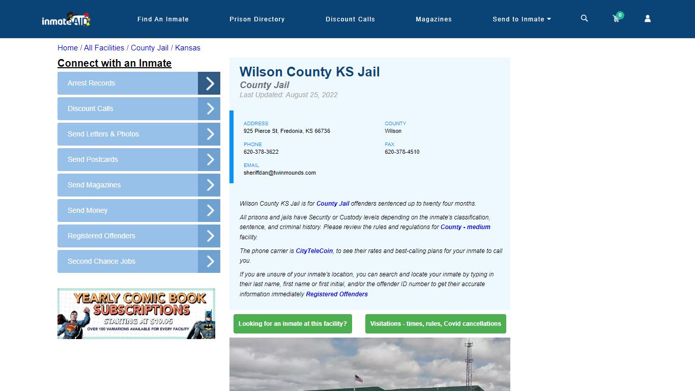 Wilson County KS Jail - Inmate Locator - Fredonia, KS