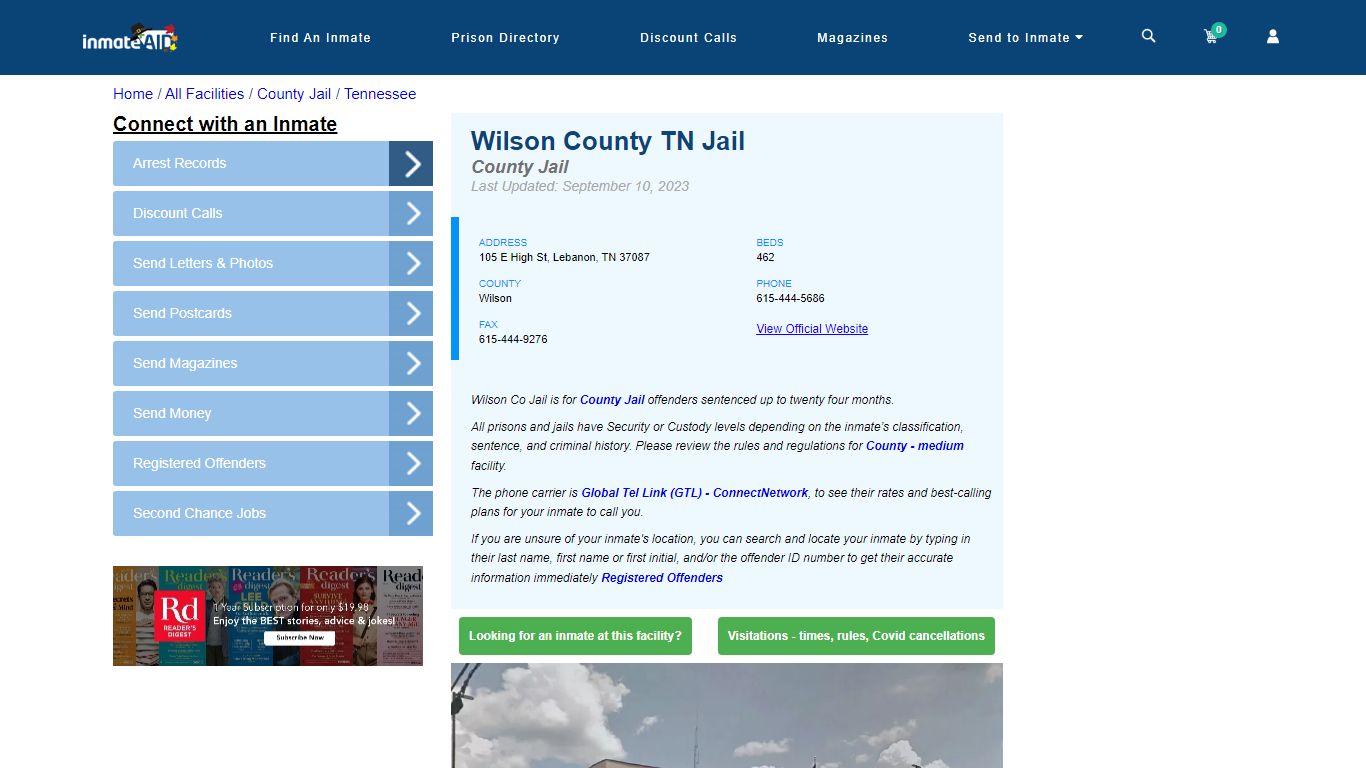 Wilson County TN Jail - Inmate Locator - Lebanon, TN