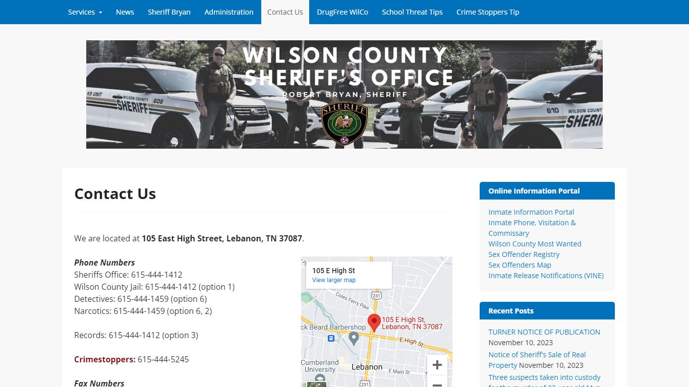 Contact Us – Wilson County Sheriff's Office
