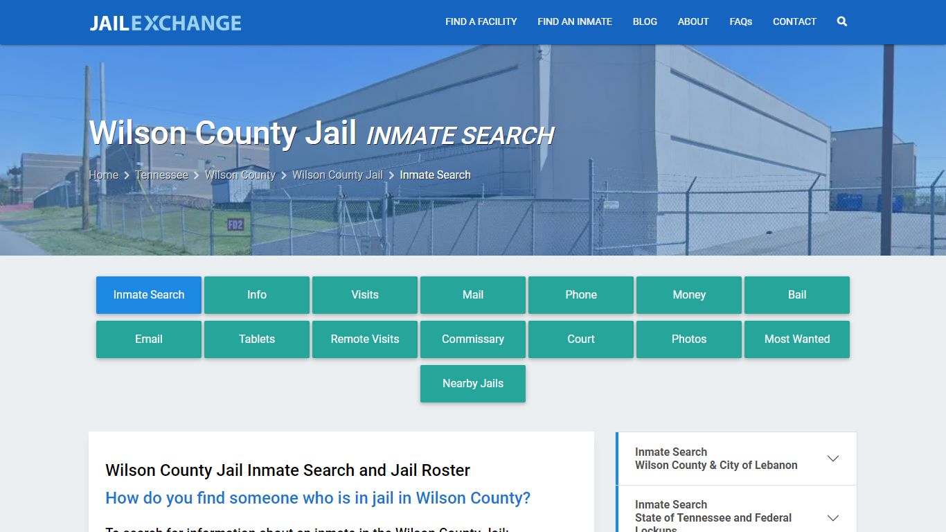 Inmate Search: Roster & Mugshots - Wilson County Jail, TN