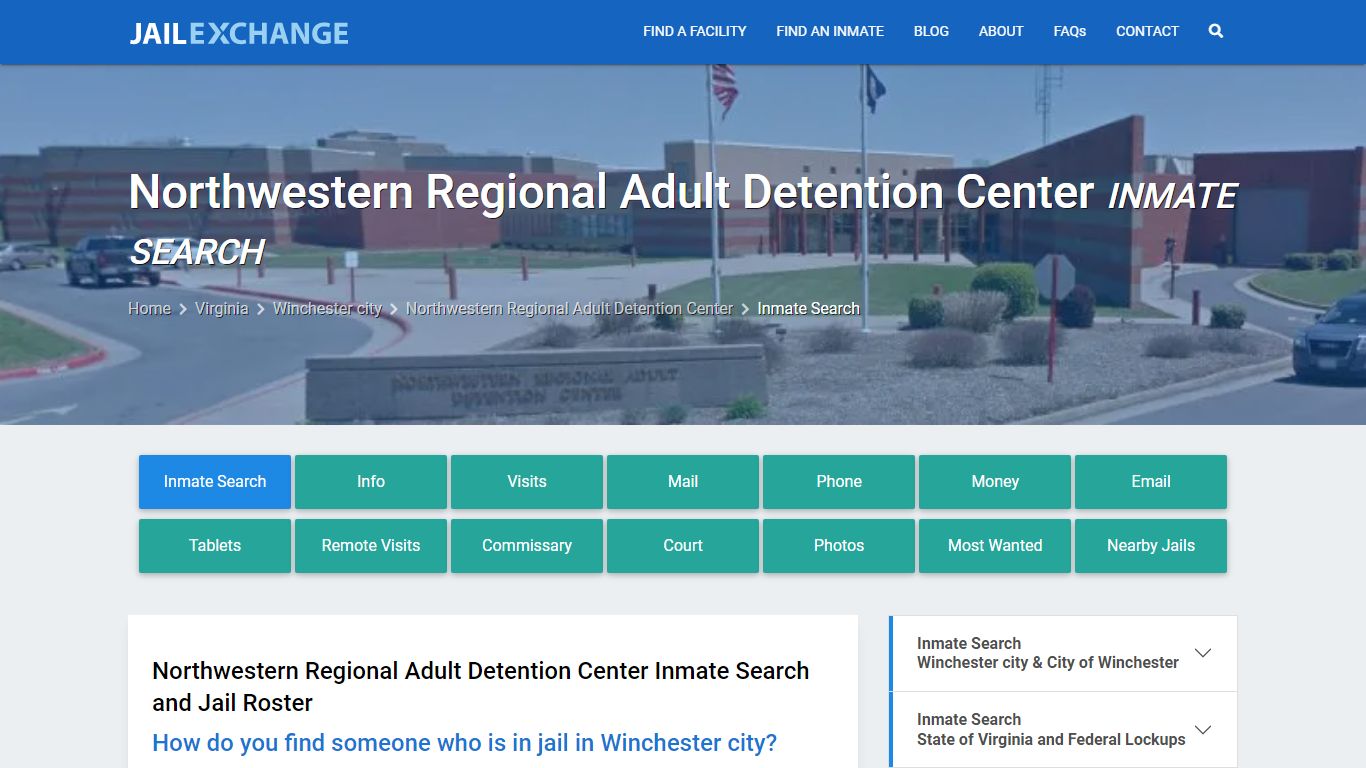 Northwestern Regional Adult Detention Center Inmate Search - Jail Exchange