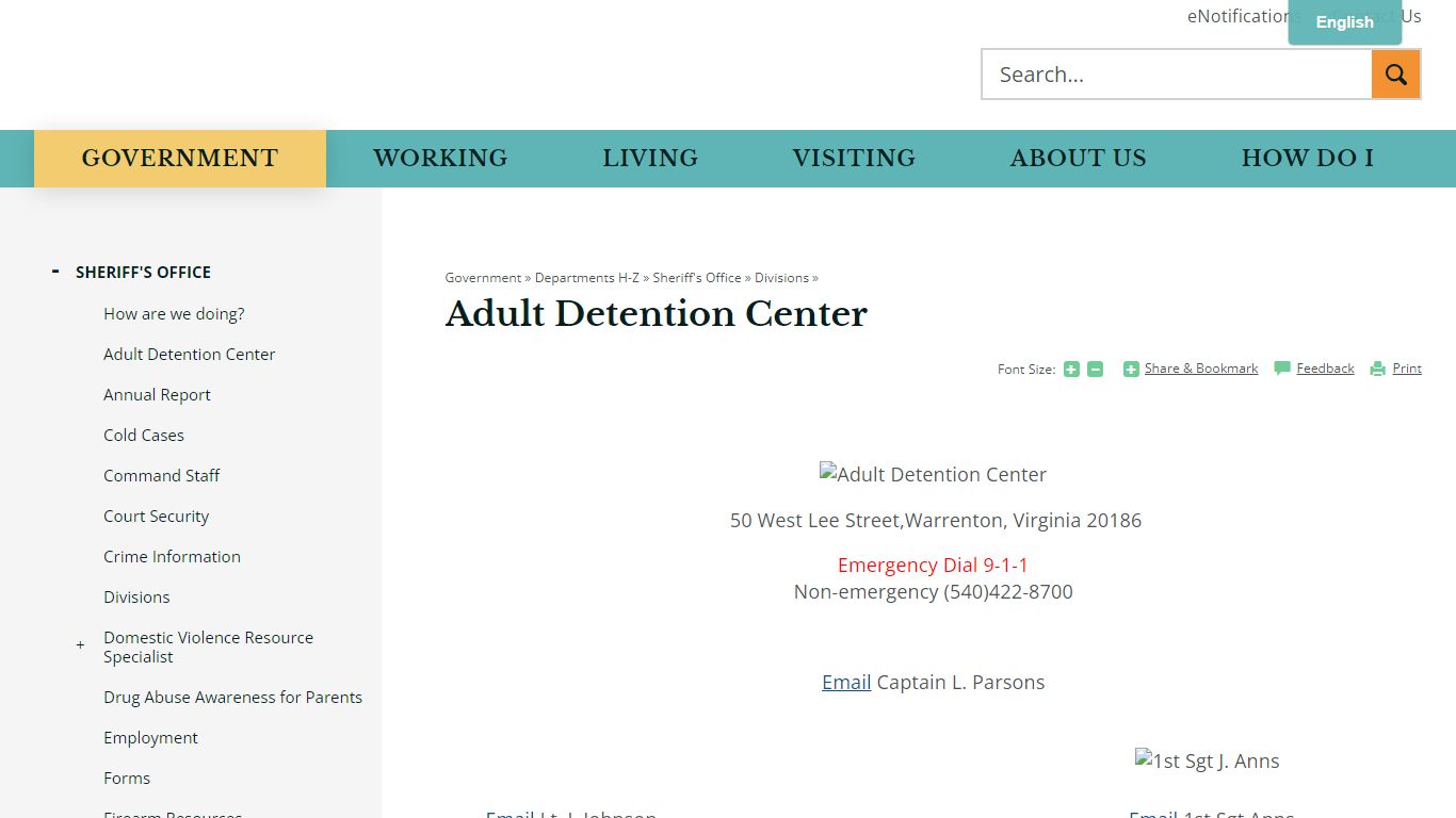 Adult Detention Center | Fauquier County, VA