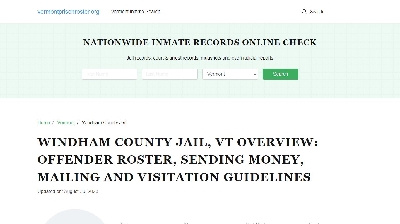 Windham County Jail, VT: Inmate Search, Visitation & Contact Info