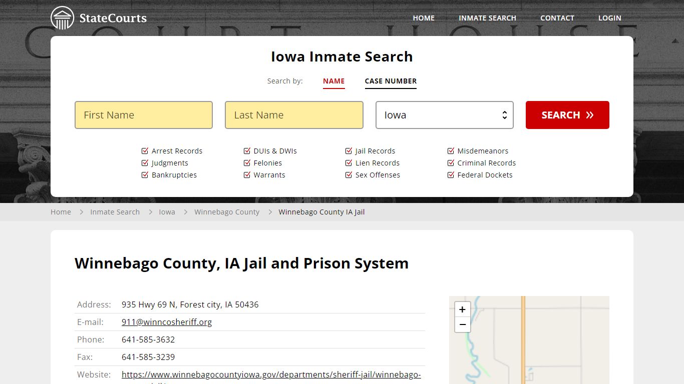 Winnebago County IA Jail Inmate Records Search, Iowa - StateCourts