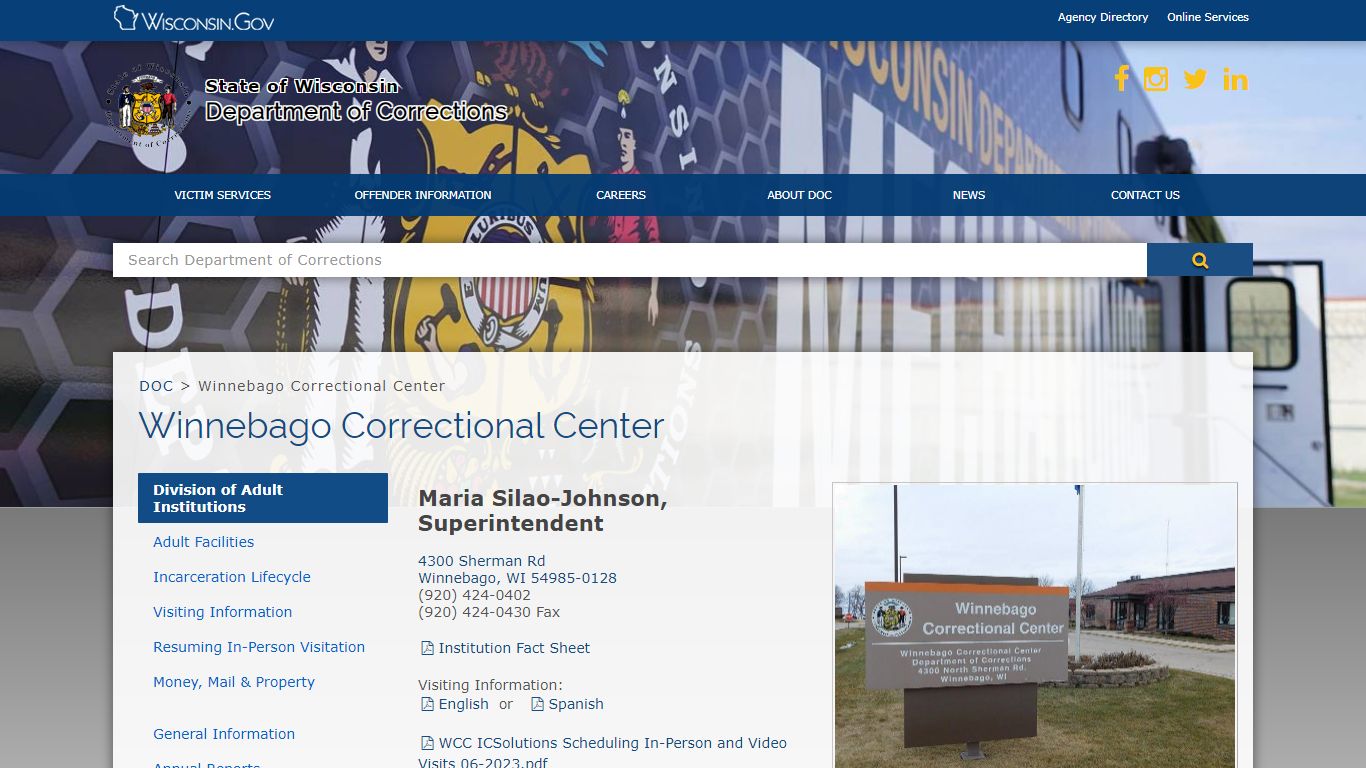 DOC Winnebago Correctional Center - Wisconsin