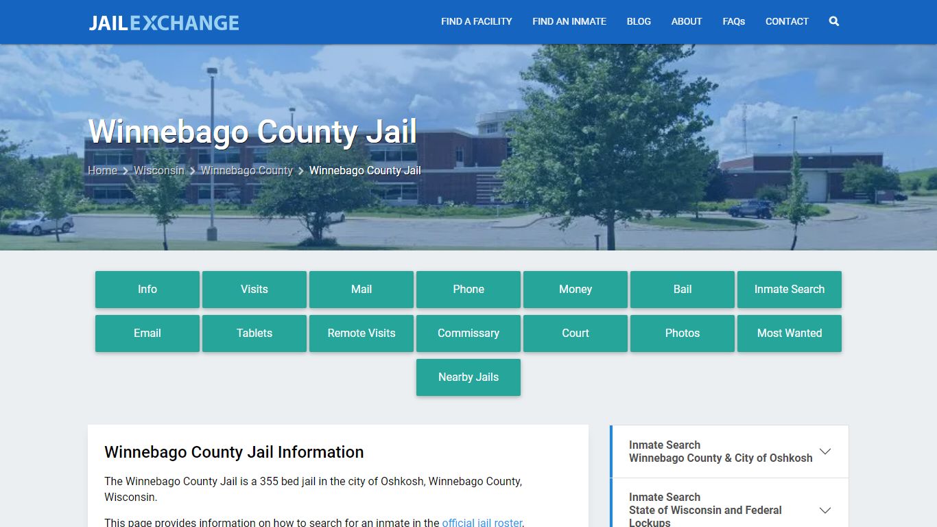 Winnebago County Jail, WI Inmate Search, Information