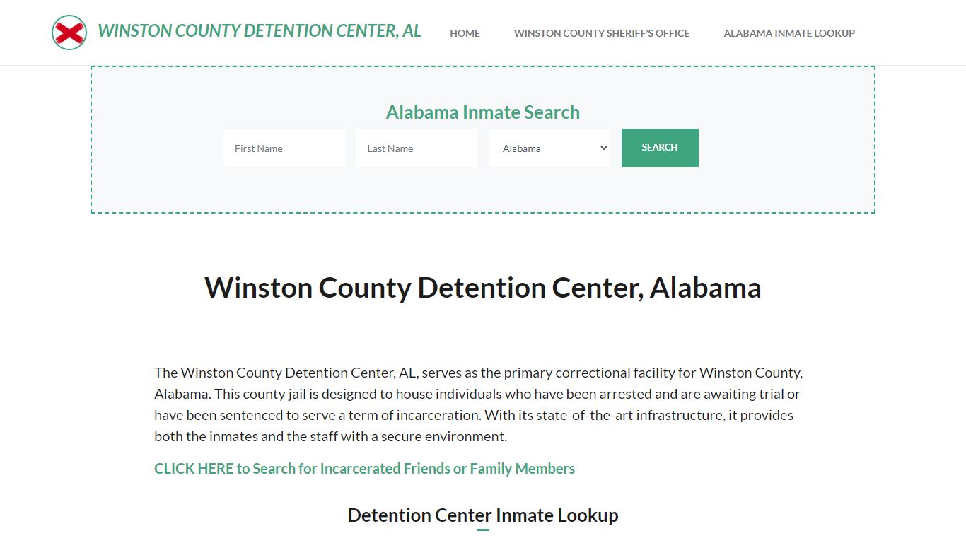 Winston County Detention Center, AL Inmate Roster, Offender Search