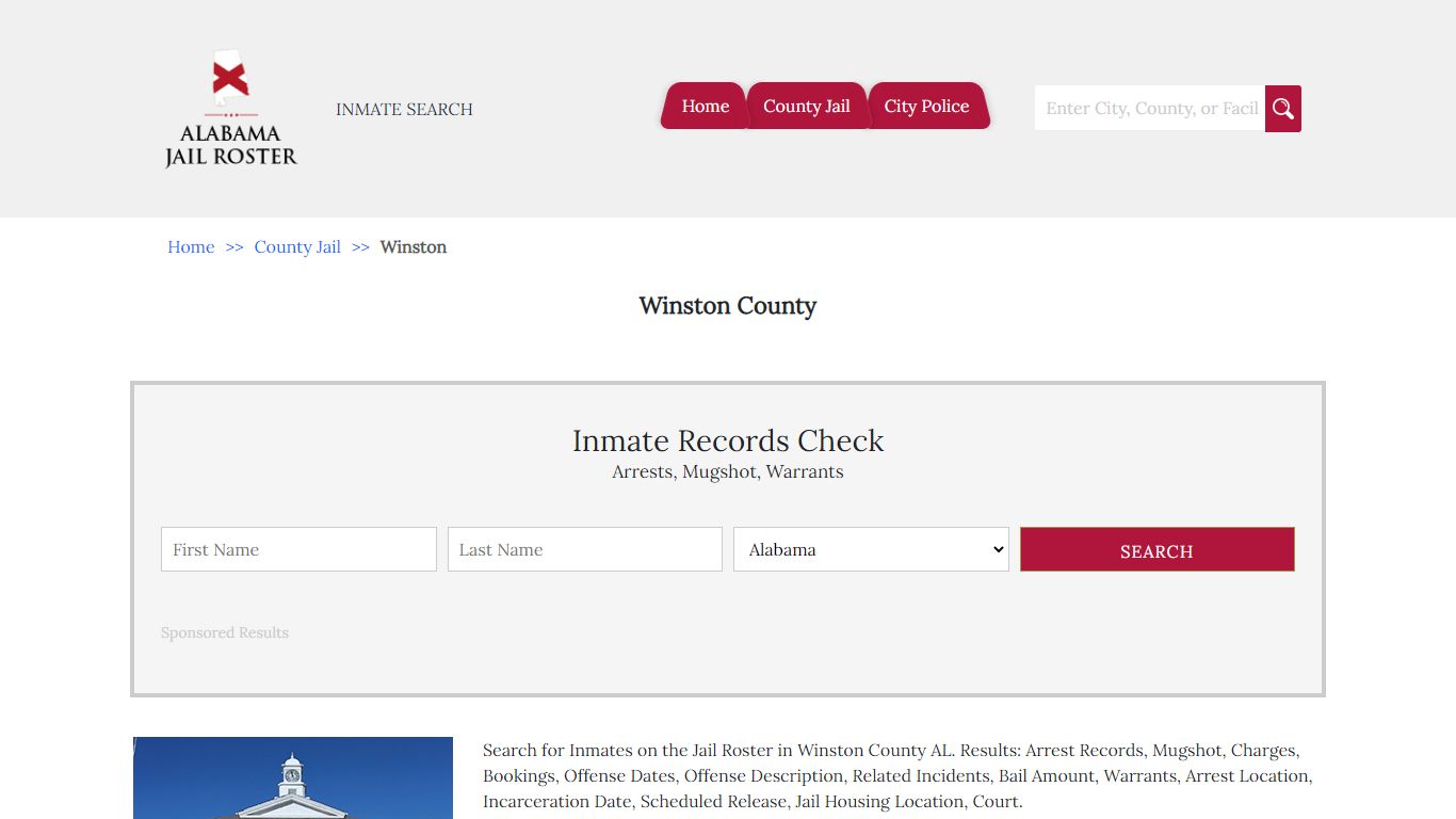 Winston County | Alabama Jail Inmate Search