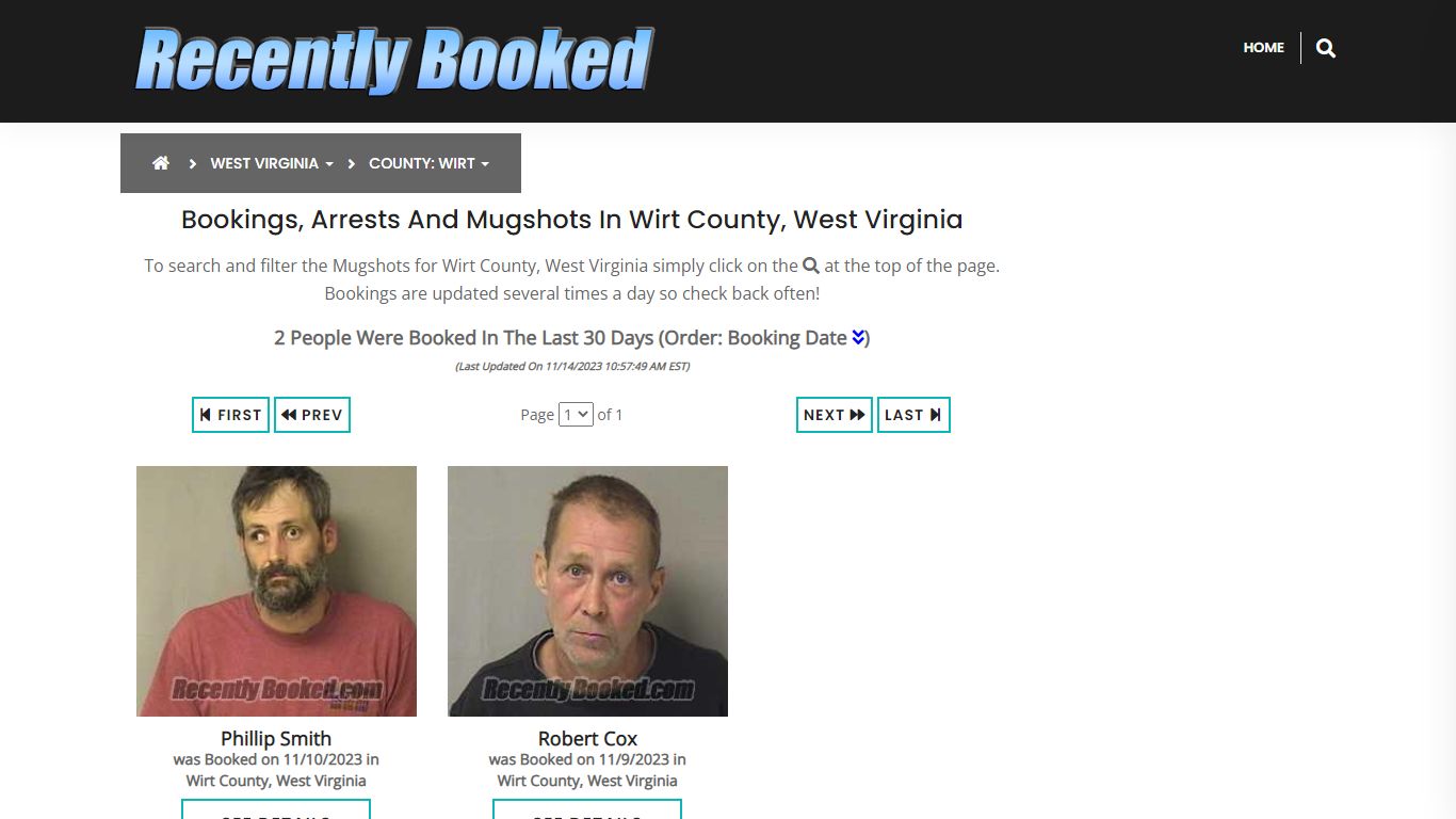 Bookings, Arrests and Mugshots in Wirt County, West Virginia
