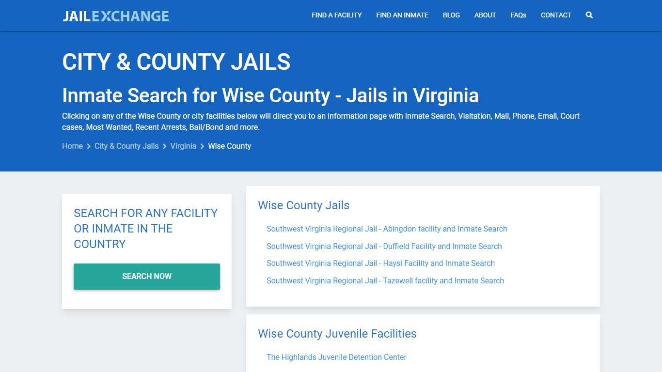 Inmate Search for Wise County | Jails in Virginia - Jail Exchange