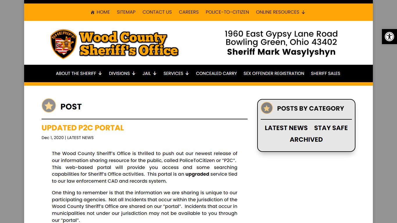 UPDATED P2C PORTAL - Wood County Sheriff's Office