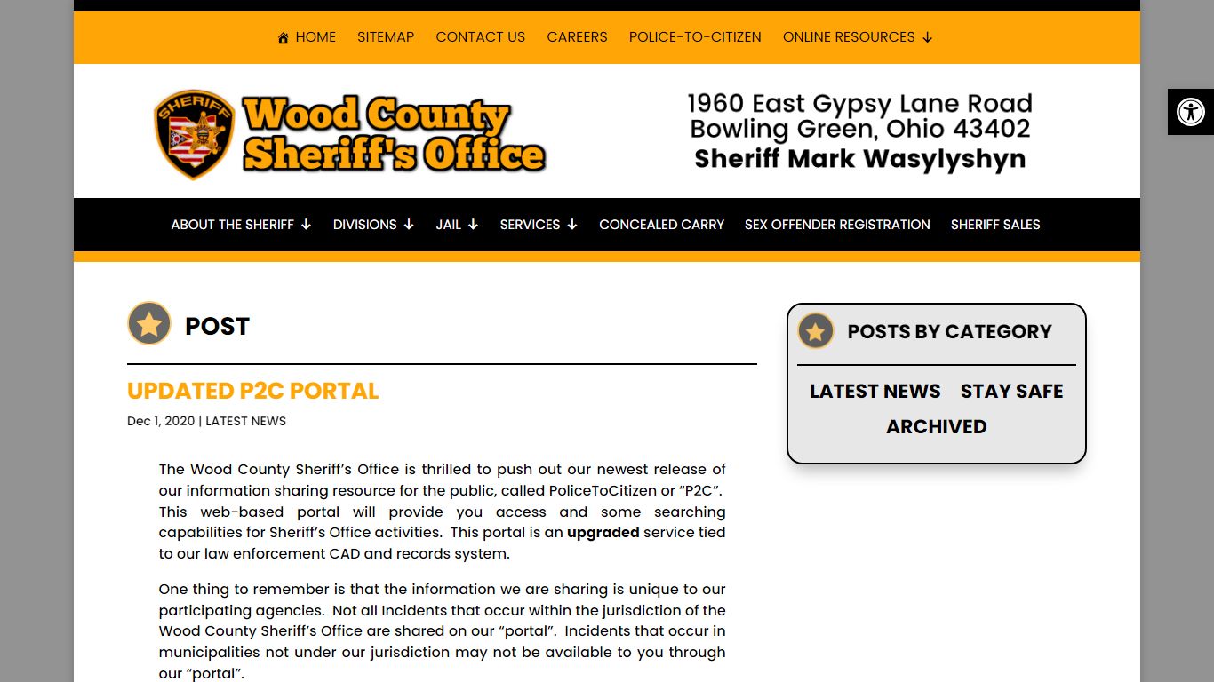UPDATED P2C PORTAL - Wood County Sheriff's Office