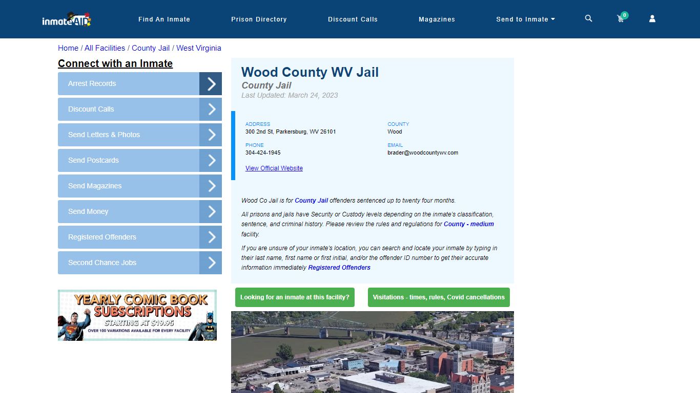Wood County WV Jail - Inmate Locator - Parkersburg, WV