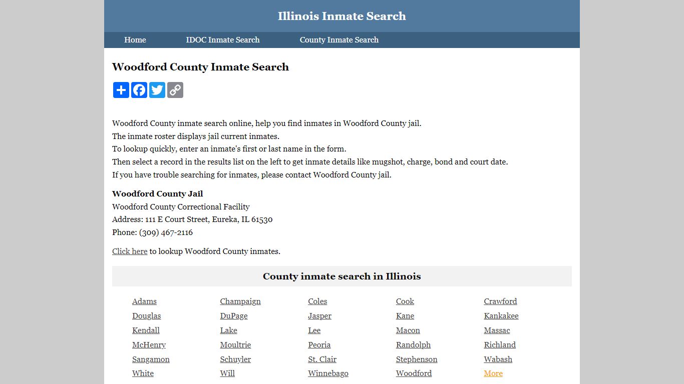 Woodford County Inmate Search